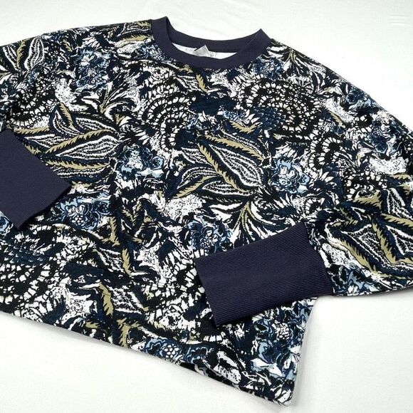 Joie Caleigh Blue Floral Cropped Sweatshirt NEW - Picture 6 of 8